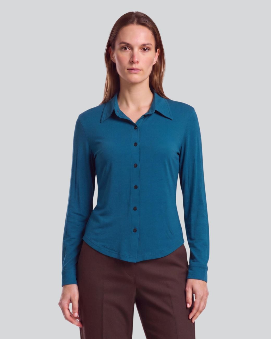 Lords of Harlech Blue Scarlet Legion Merino Jersey Long-Sleeve Shirt