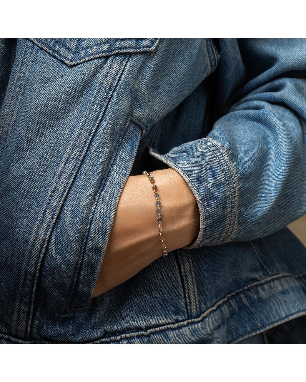 Kate Koel Metallic Mixed Metal Dot Disc Bracelet
