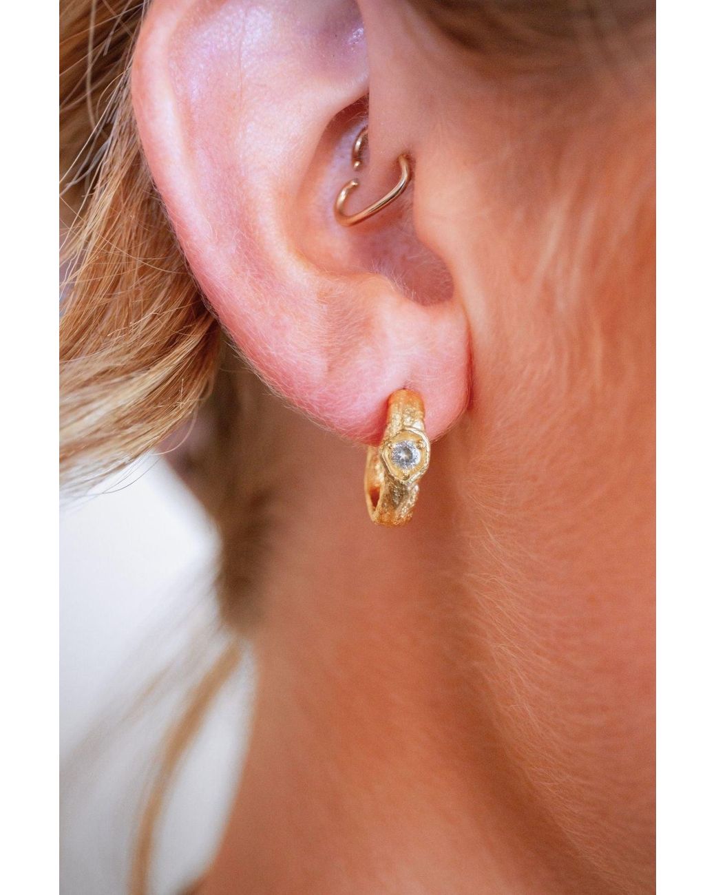 Claire Hill Designs Metallic Topaz Branch Hoop Earrings