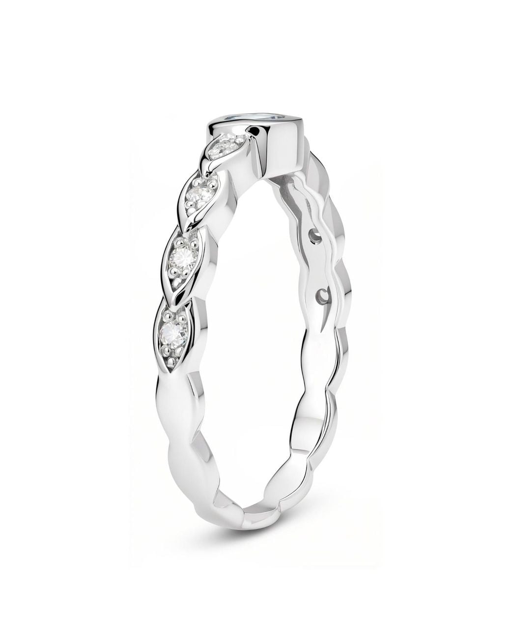 Kylie Harper Metallic Genuine Topaz & Diamond Band Ring