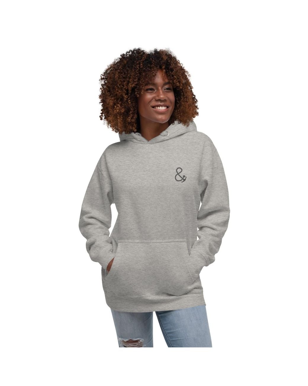 Anchor and Crew Gray Heather Palm Tree Slow Sundays Running Club Cotton Blend Hoodie for men