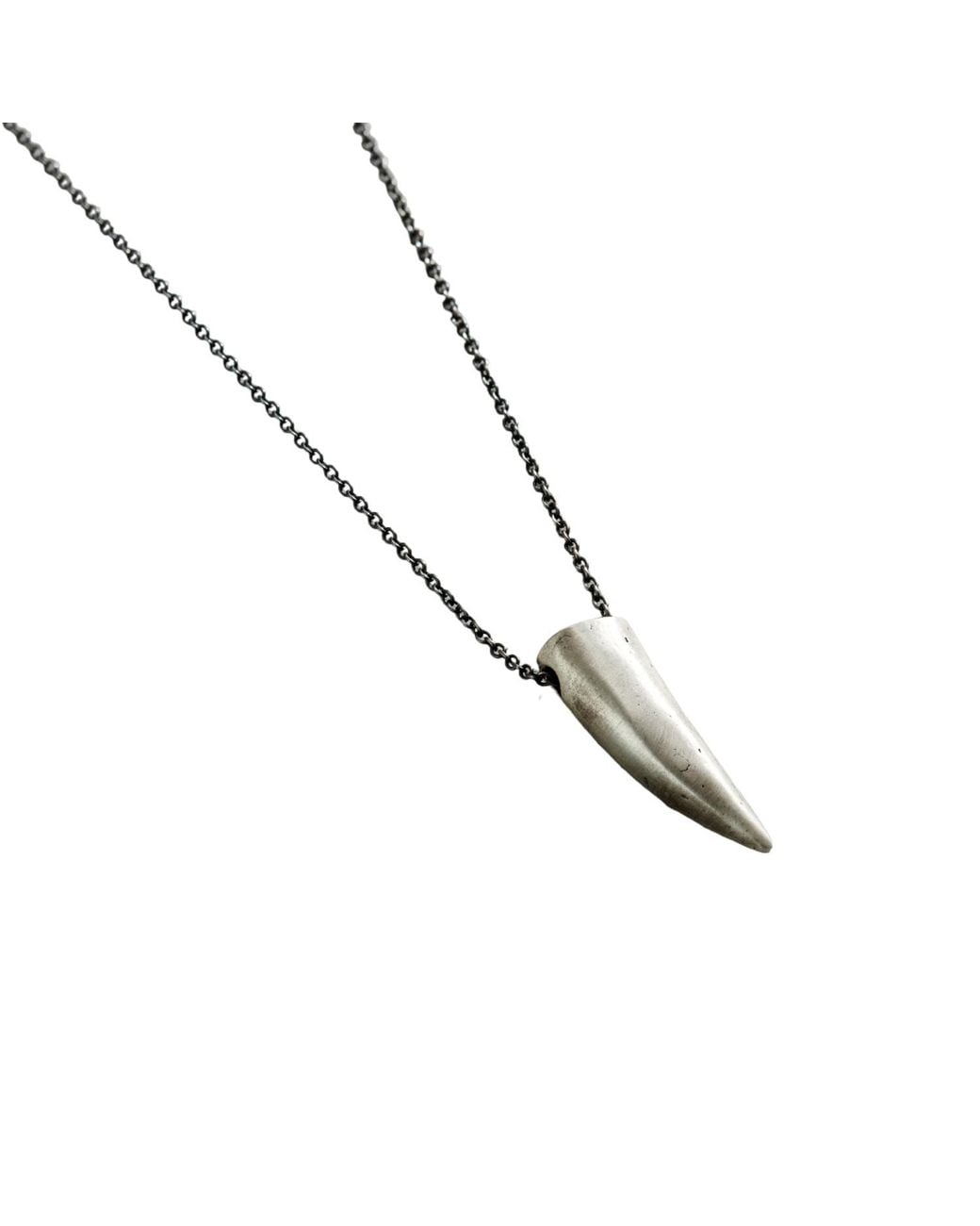Posh Totty Designs Metallic Oxidised Sharks Tooth Necklace for men