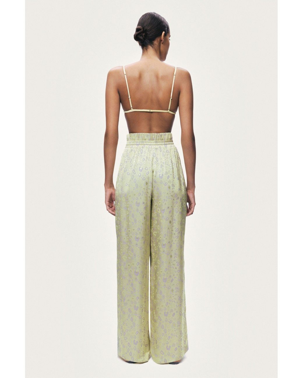 Nocturne Green Printed Wide-Leg Trousers