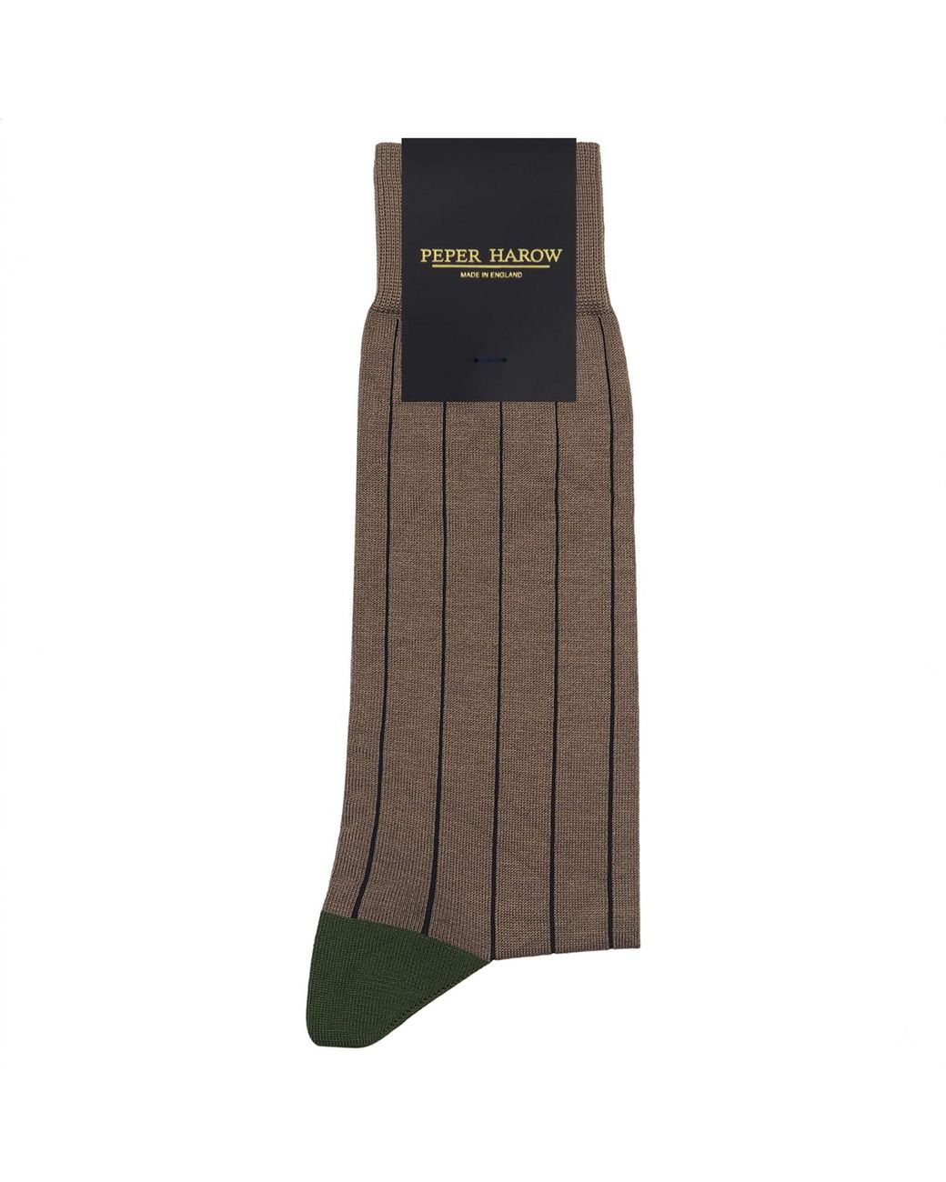 Peper Harow - Made in England Brown Pin Stripe Socks for men