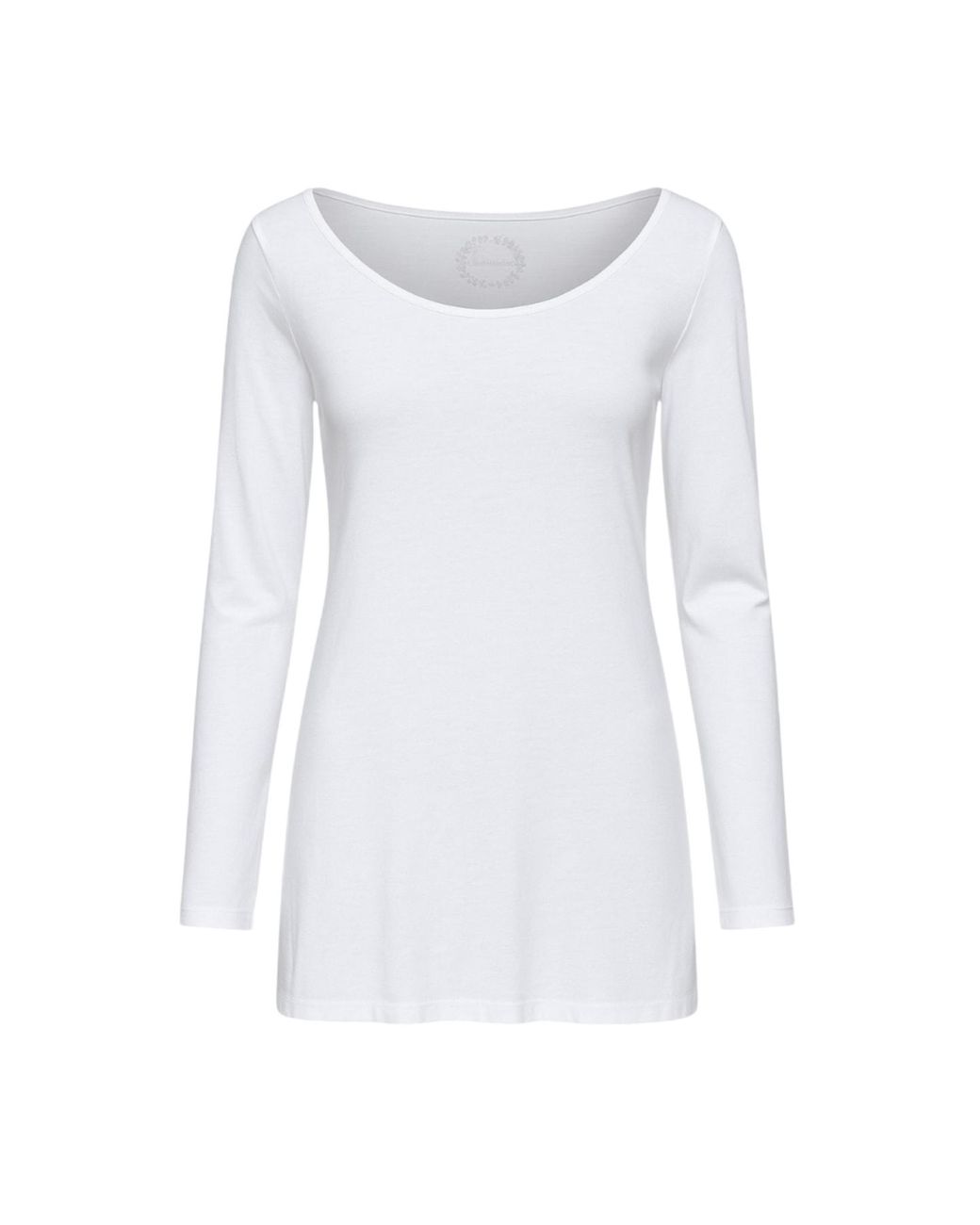 Conquista White Classic Scoop-Neck Long-Sleeve Tunic