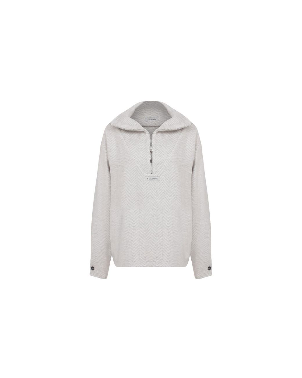 NAZLI CEREN Gray Neutrals Travis Wool Blend Zip-Neck Jumper