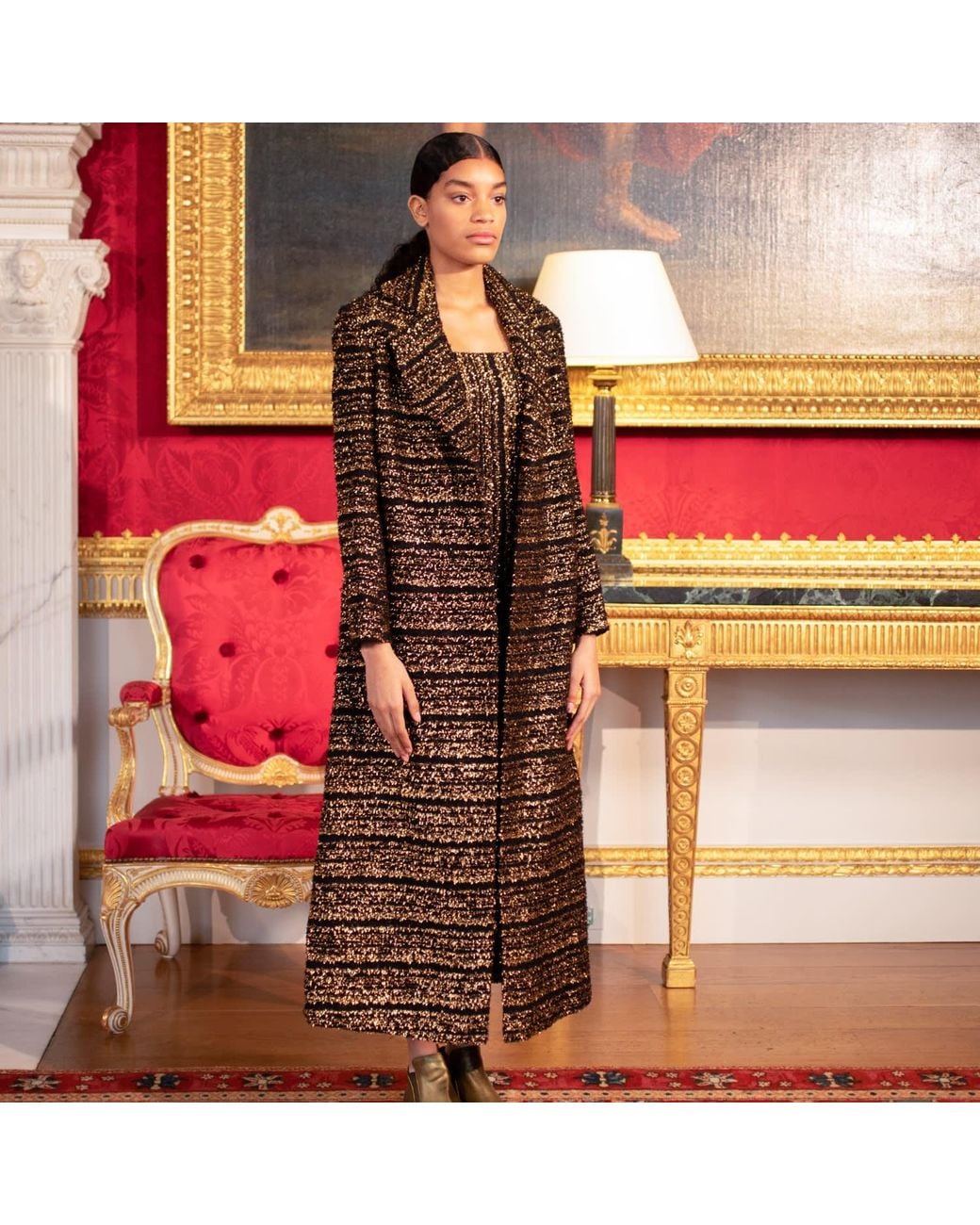 RUE AGTHONIS Brown Cravate Coat