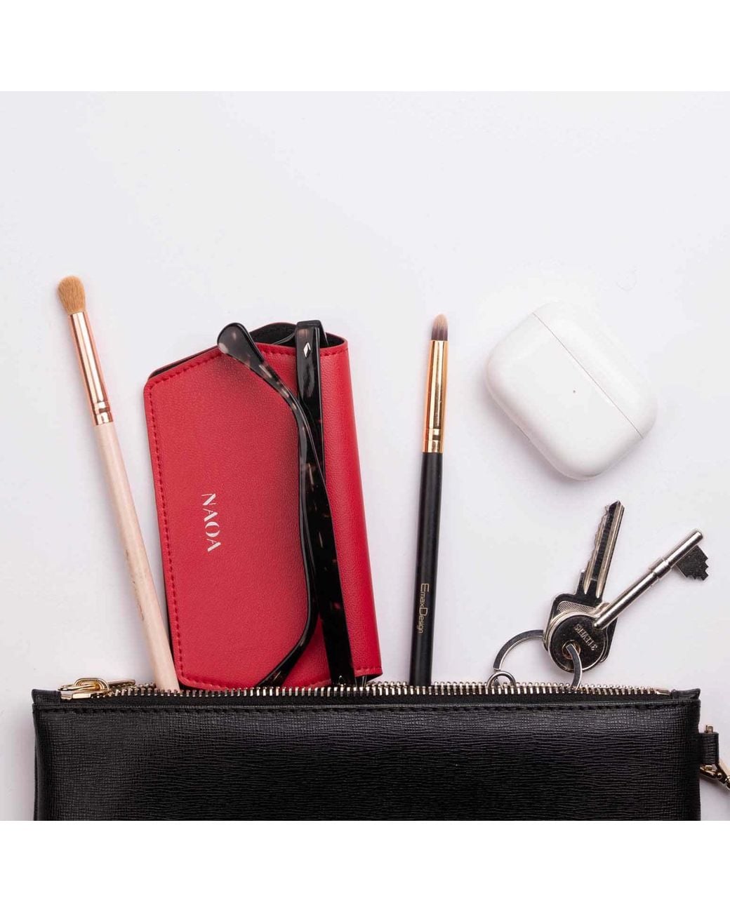 Naoa Red Slim Glasses Case