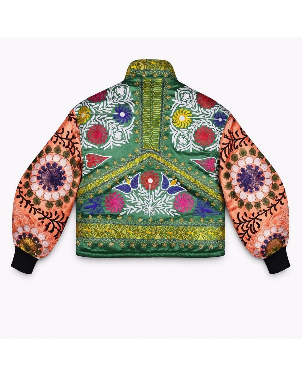 Zasta Studio Green Unknown Tapestries Silk Bomber Jacket Medium D for men
