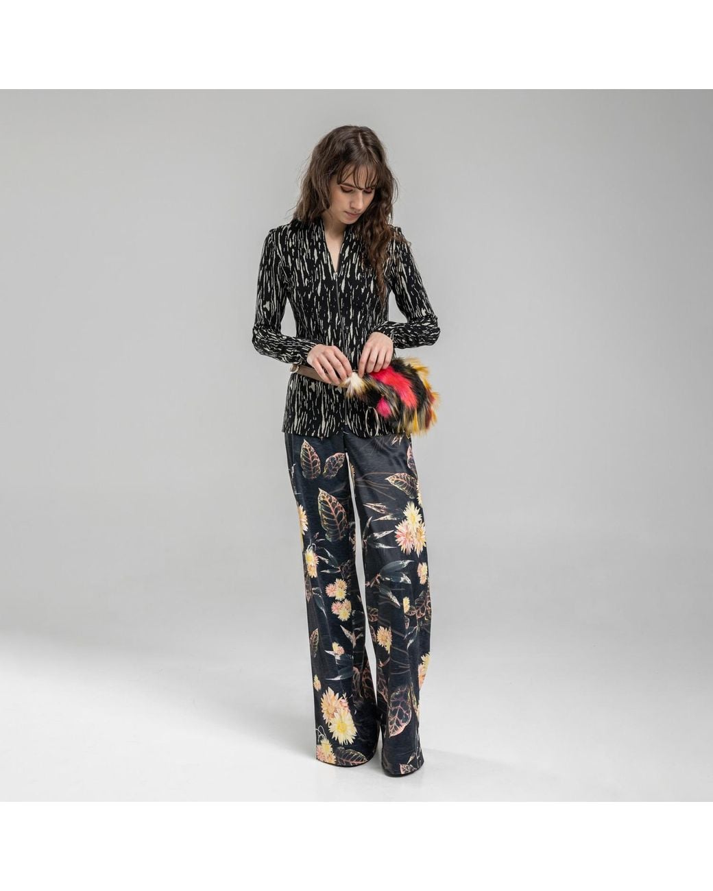 ARTISTA Black Balance Wide Leg Palazzo Pants