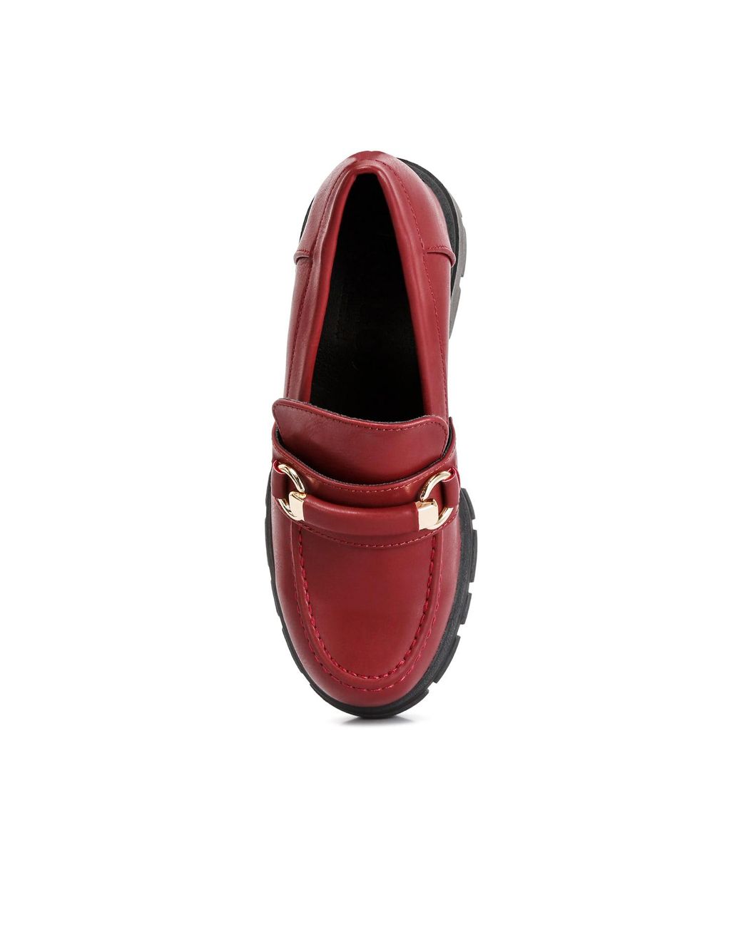 Rag & Co Red Evangeline Chunky Platform Loafers