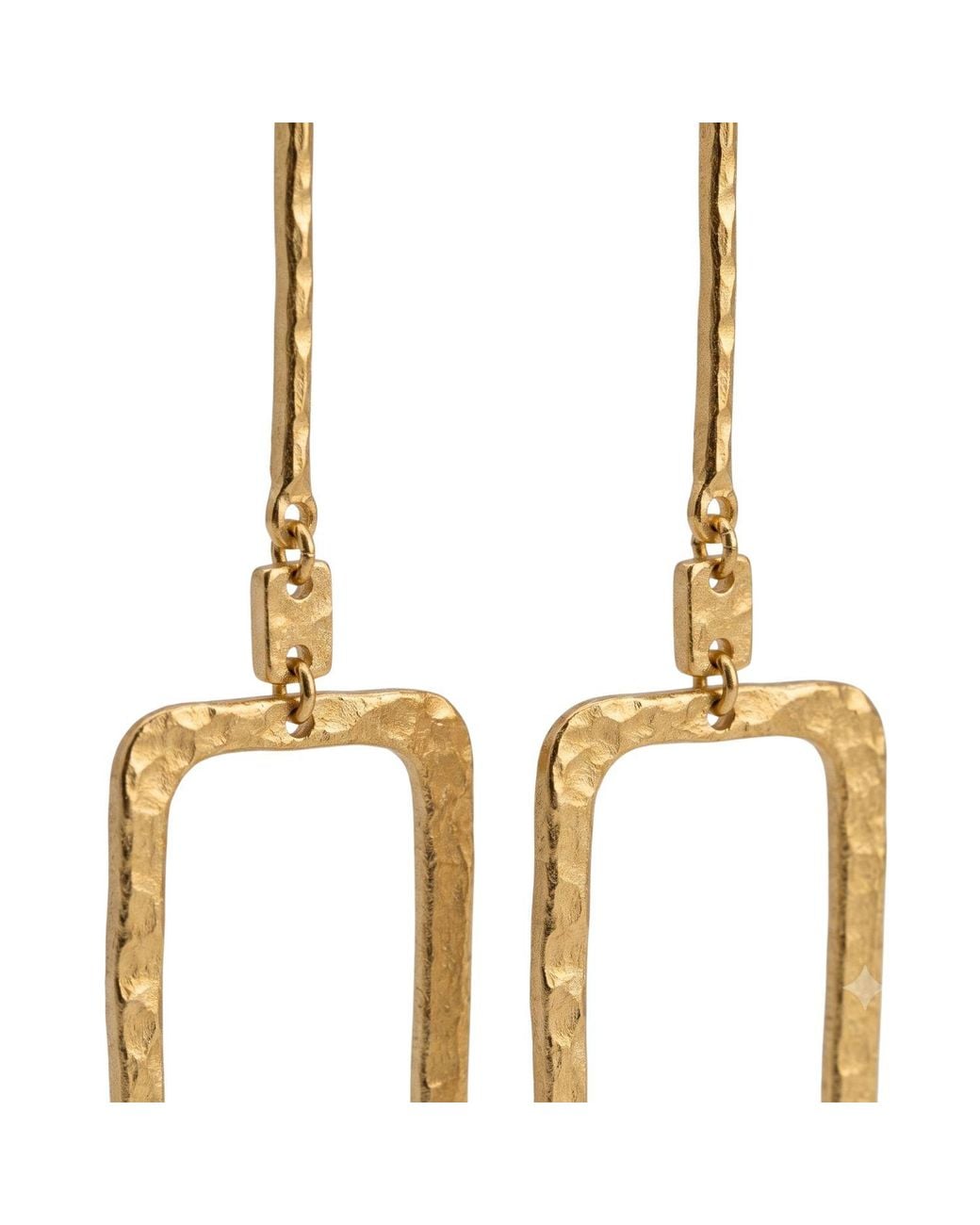 Jaredjamin Metallic Solene Hammered Single Link Drop Leverback Earrings
