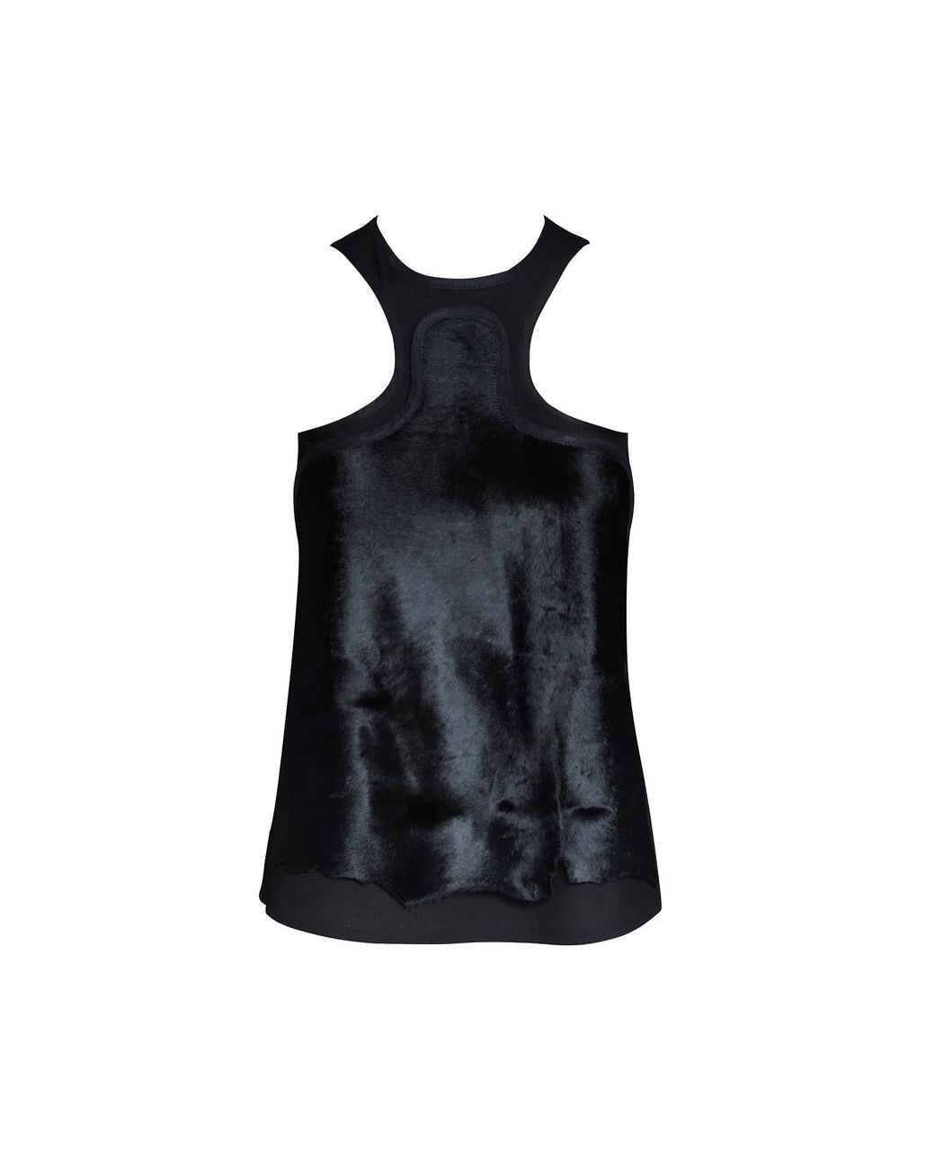 Hedare Blue Kass Hairy Leather Top