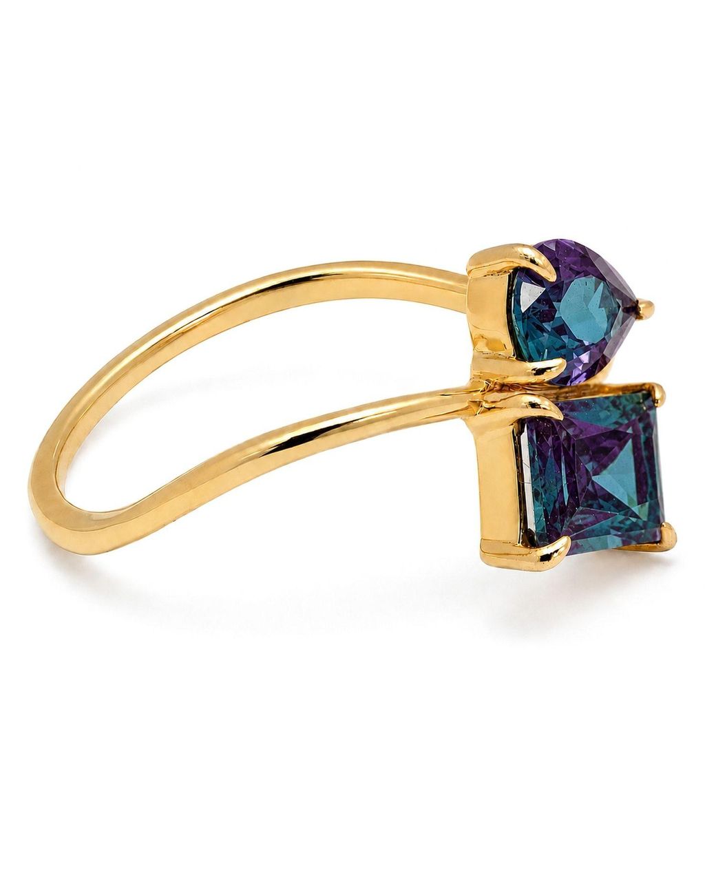 Belinda Jewelz Blue Alexandrite Wavy Toi Et Moi Birthstone Ring