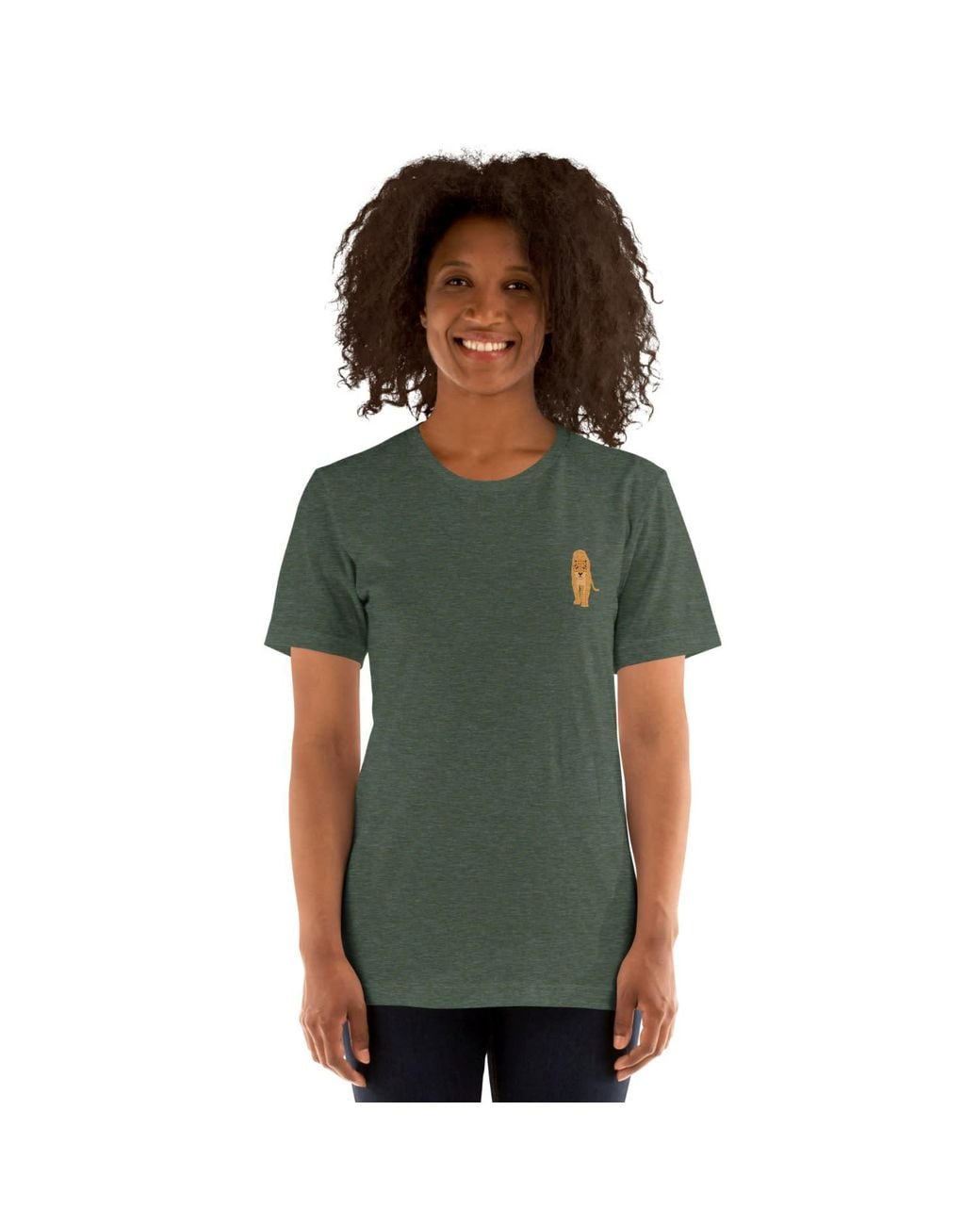 Anchor and Crew Green Forest Think Ocean Leopard Aspirations Cotton Embroidered T-Shirt