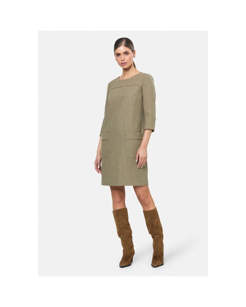 Helen Mcalinden Green Cilla Soft Umber Dress