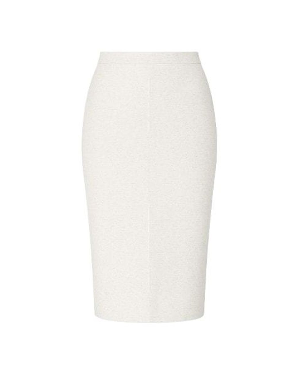 Conquista White Neutrals Fitted Stretch Pencil Skirt