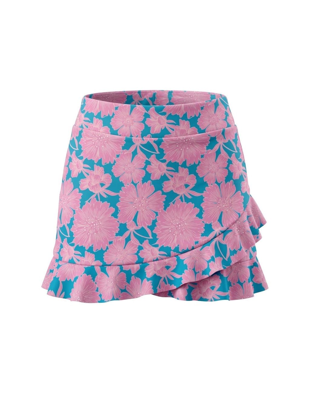 Lime Ricki Swimwear Blue Dahlia Ruffle Skirt