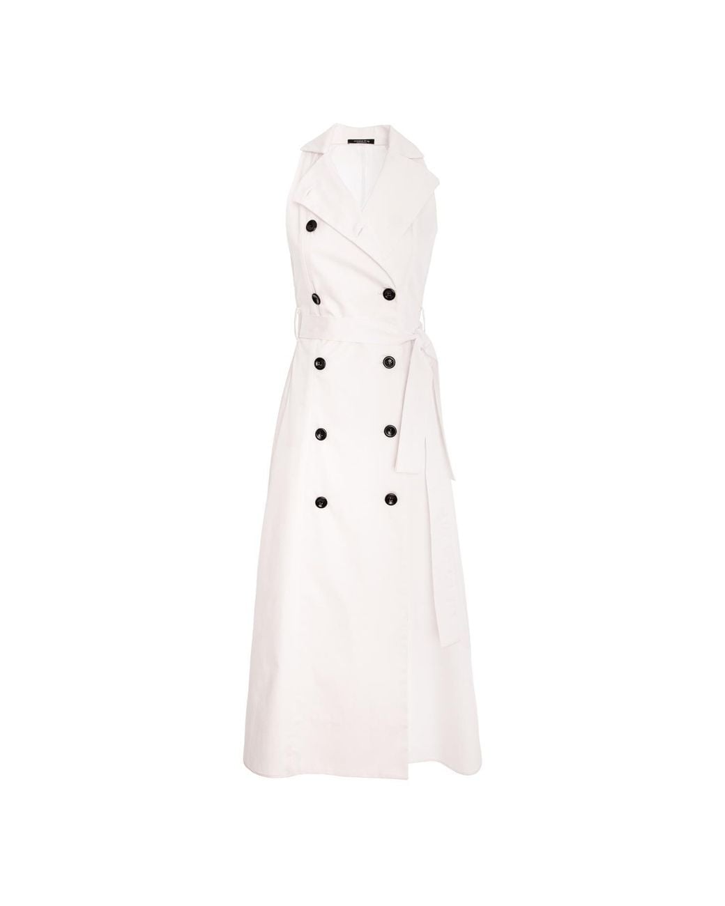 AVENUE No.29 White Poplin Midi Trench Dress