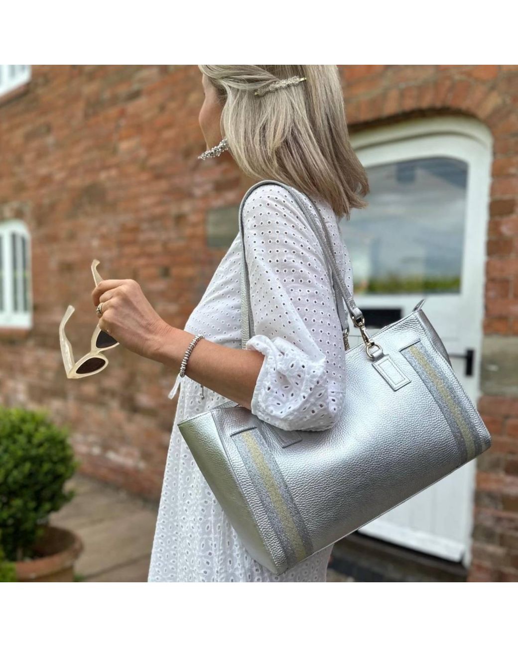 Meg Bee London Mini Slouchy Tote Bag in Grey Lyst UK