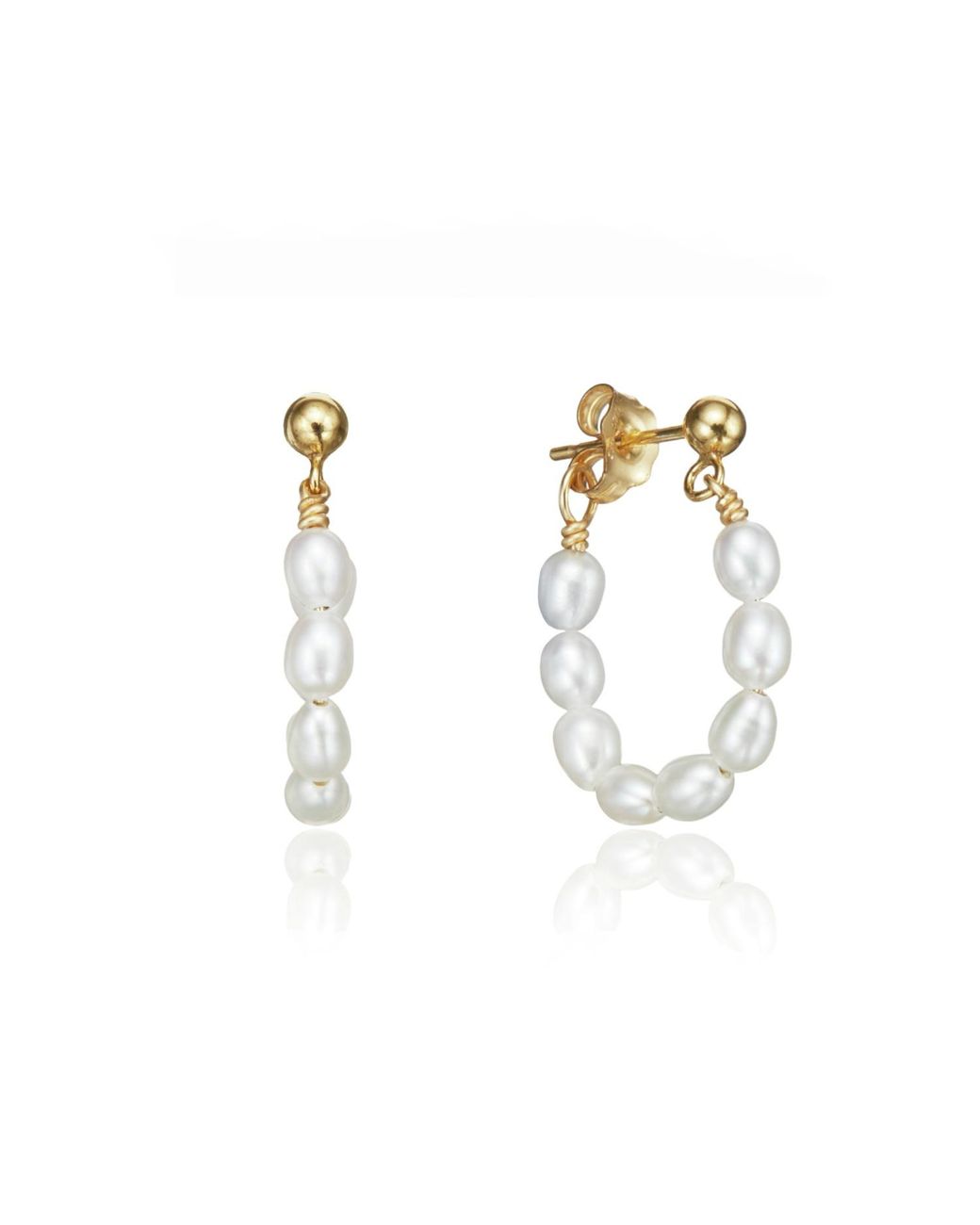 Lily & Roo Metallic Seed Pearl Hoop Earrings