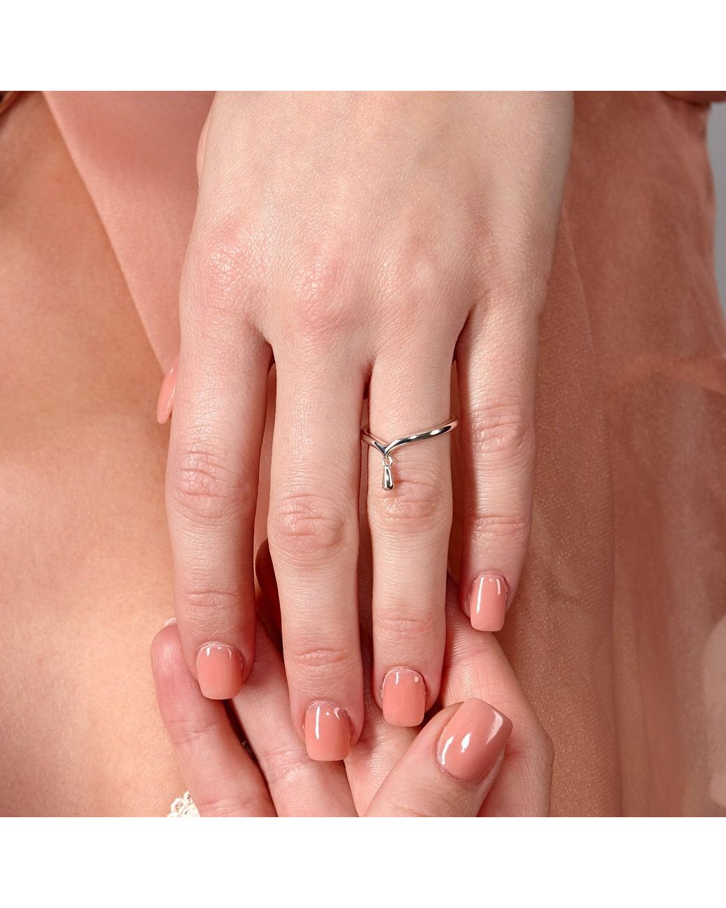 Lucy Quartermaine White Sterling Mini Drop Ring