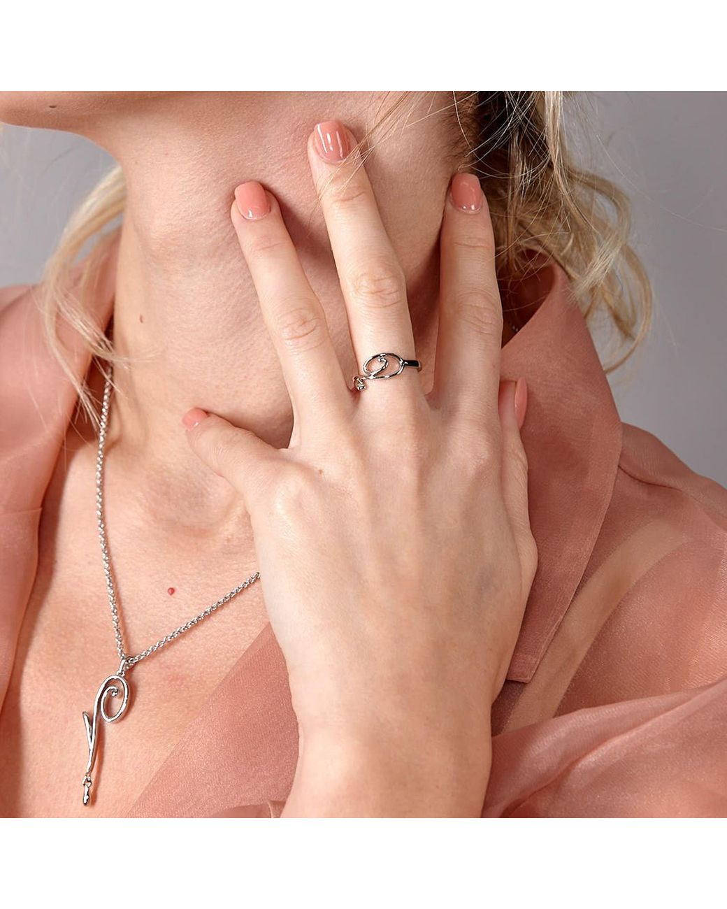 Lucy Quartermaine Metallic Solid Sterling Q Ring