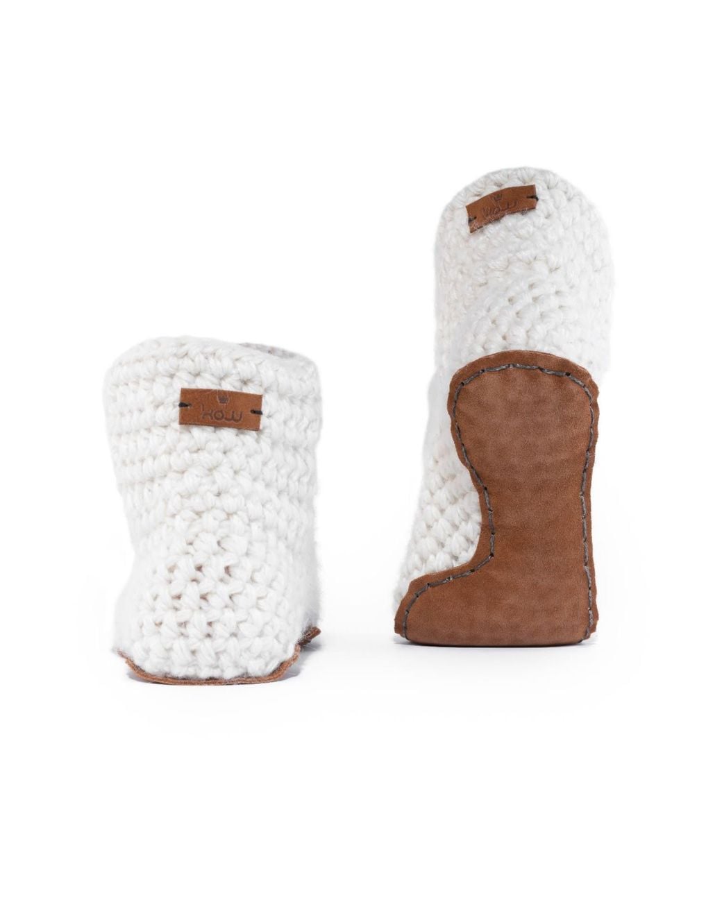 Kingdom of Wow White Artisan Made Boot Wool Slippers For