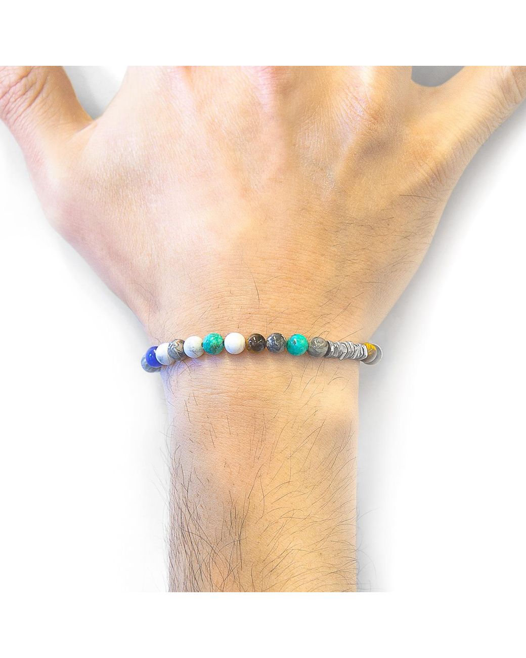 Anchor and Crew Multicolor Multicoloured Multi-gem Atrato Silver & Stone Bracelet for men