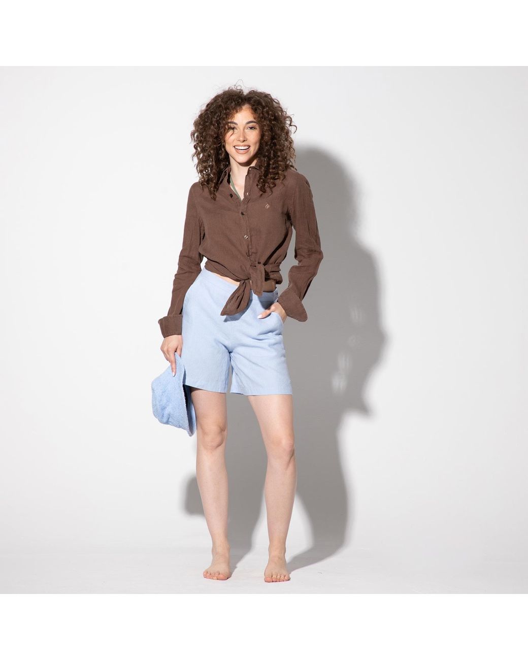 Maison Tangerine Brown Neutrals Tobacco Linen Shirt For for men