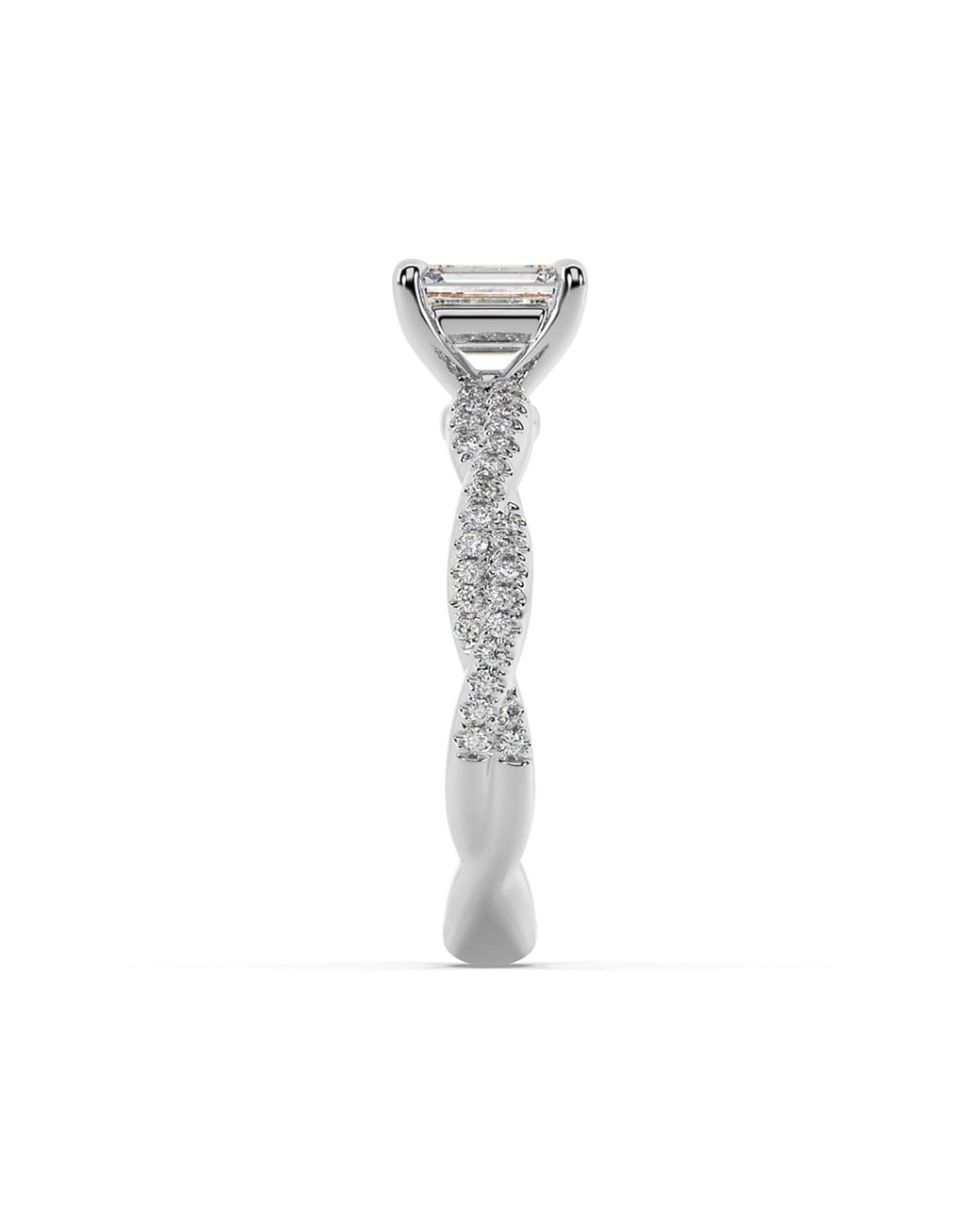 Artisan Metallic 14K Ring With Emerald Cut Lab-Grown Diamond