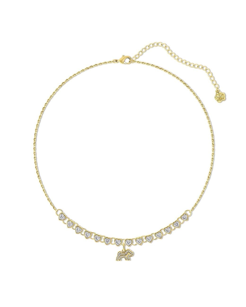 Cloud Haven Metallic Cz Heart Logo Pendant Necklace