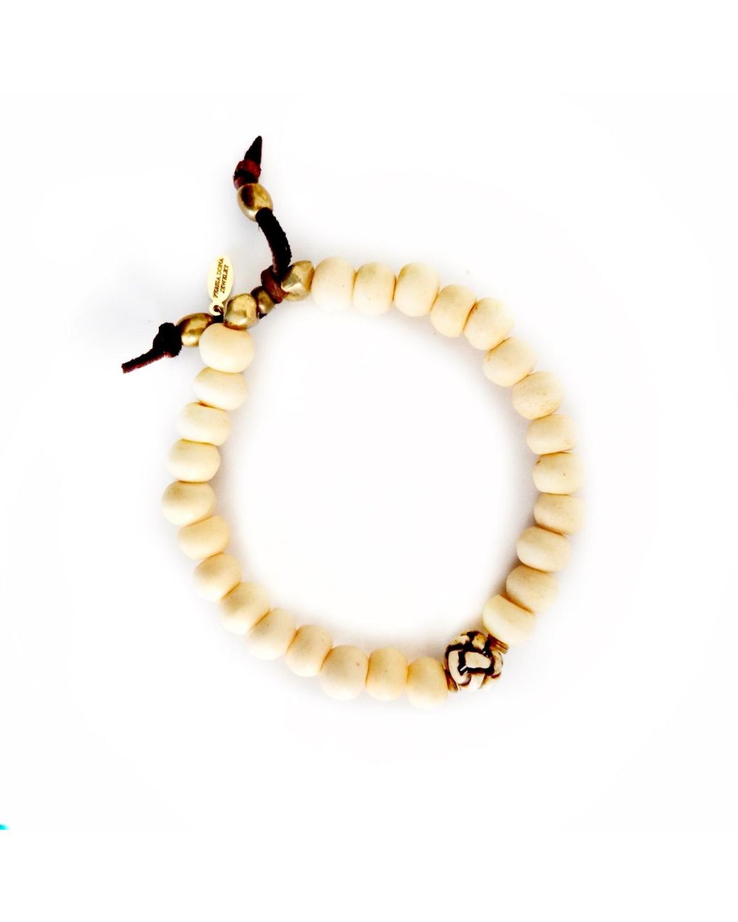 Persia Dona Jewelry Metallic Knot Meets Tibetan Bone Bracelet for men