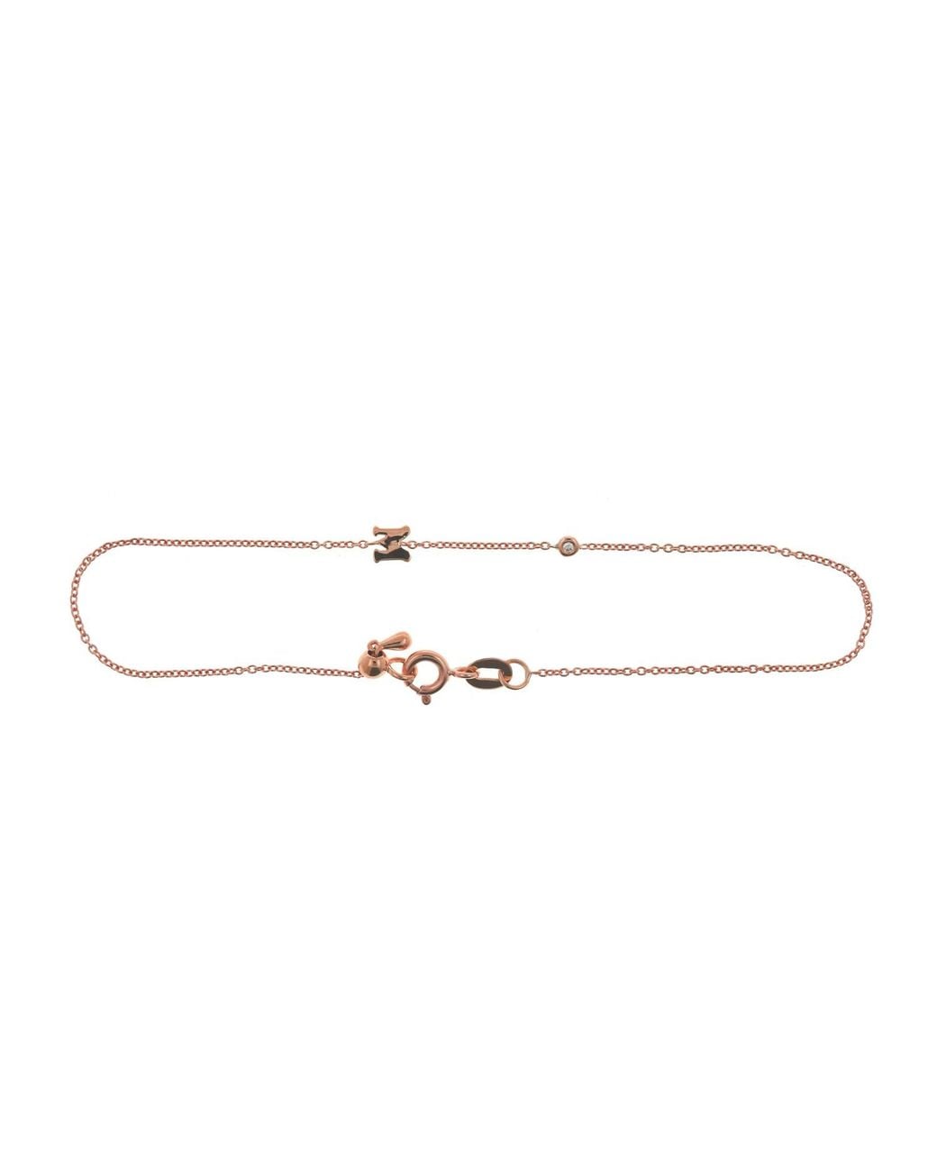 Genevieve Collection Metallic 18K Initial Diamond Bracelet