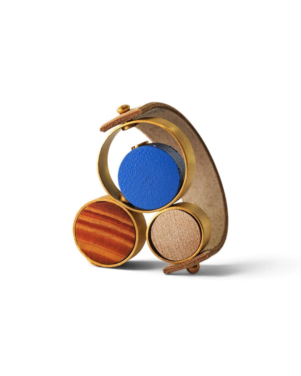 Svetlana Vukov Blue Neutrals&Wood Triple Orbit Bracelet