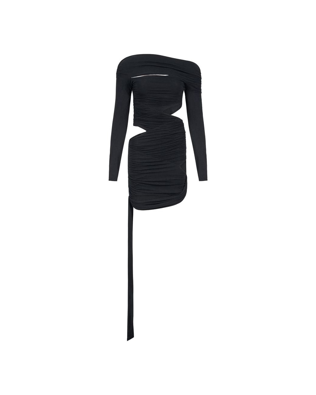 Egyptian Blue Black Faux Wrap Dress