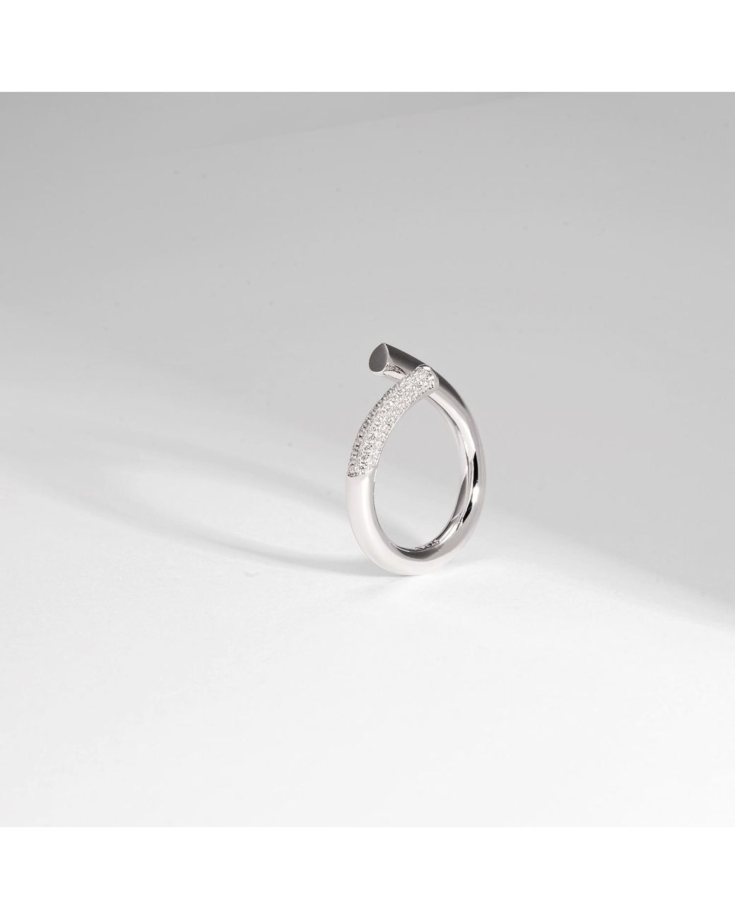 Meulien Metallic Open Twist Waterdrop Ring