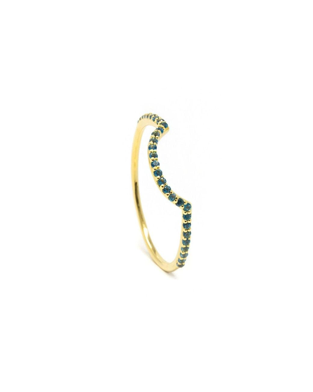 NASI SILVER Metallic Ora Half Eternity Ring- Topaz