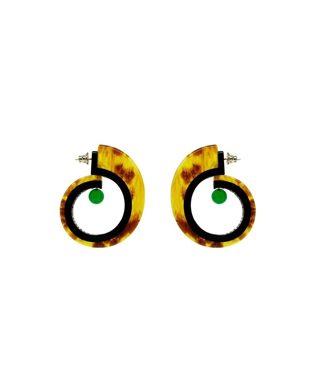 Gissa Bicalho Green Handmade Acrylic Earring Hoops Orion