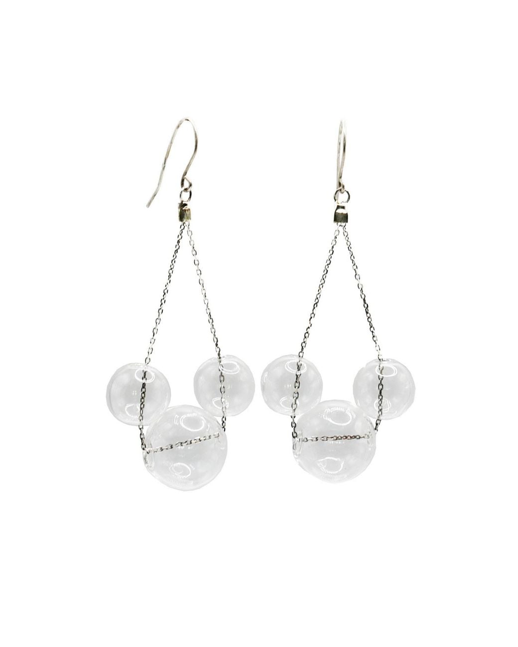 Laura Daili Metallic Neutrals Mickey – Blown Glass Bubble Earrings