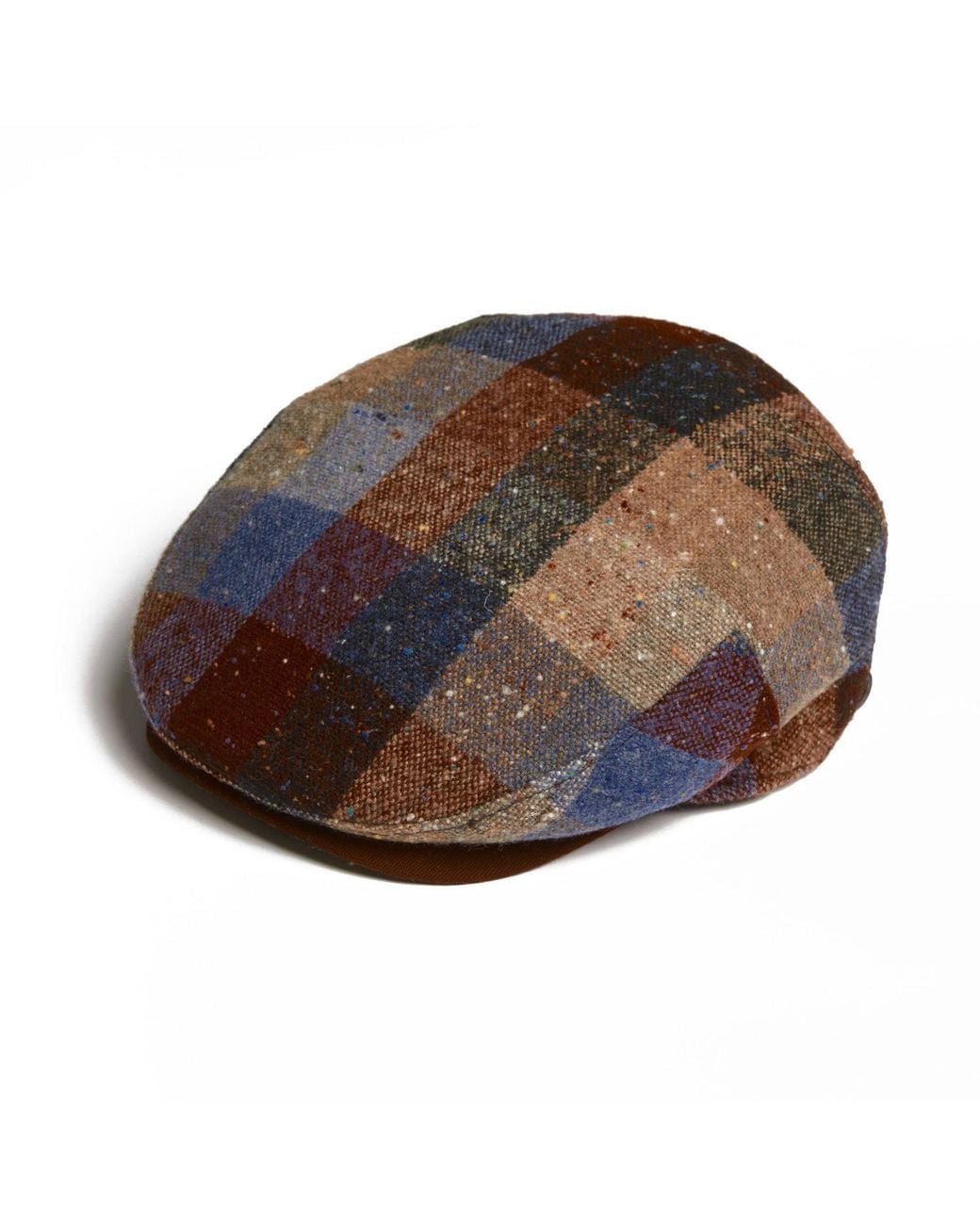 Dasmarca Hats Brown Tailor Checks Ukranian Tweed Wool Cap For for men
