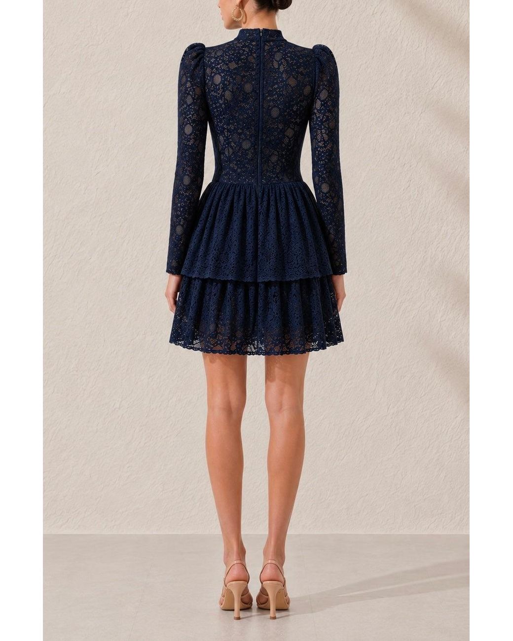 Mandarano Blue Siena Lace Dress