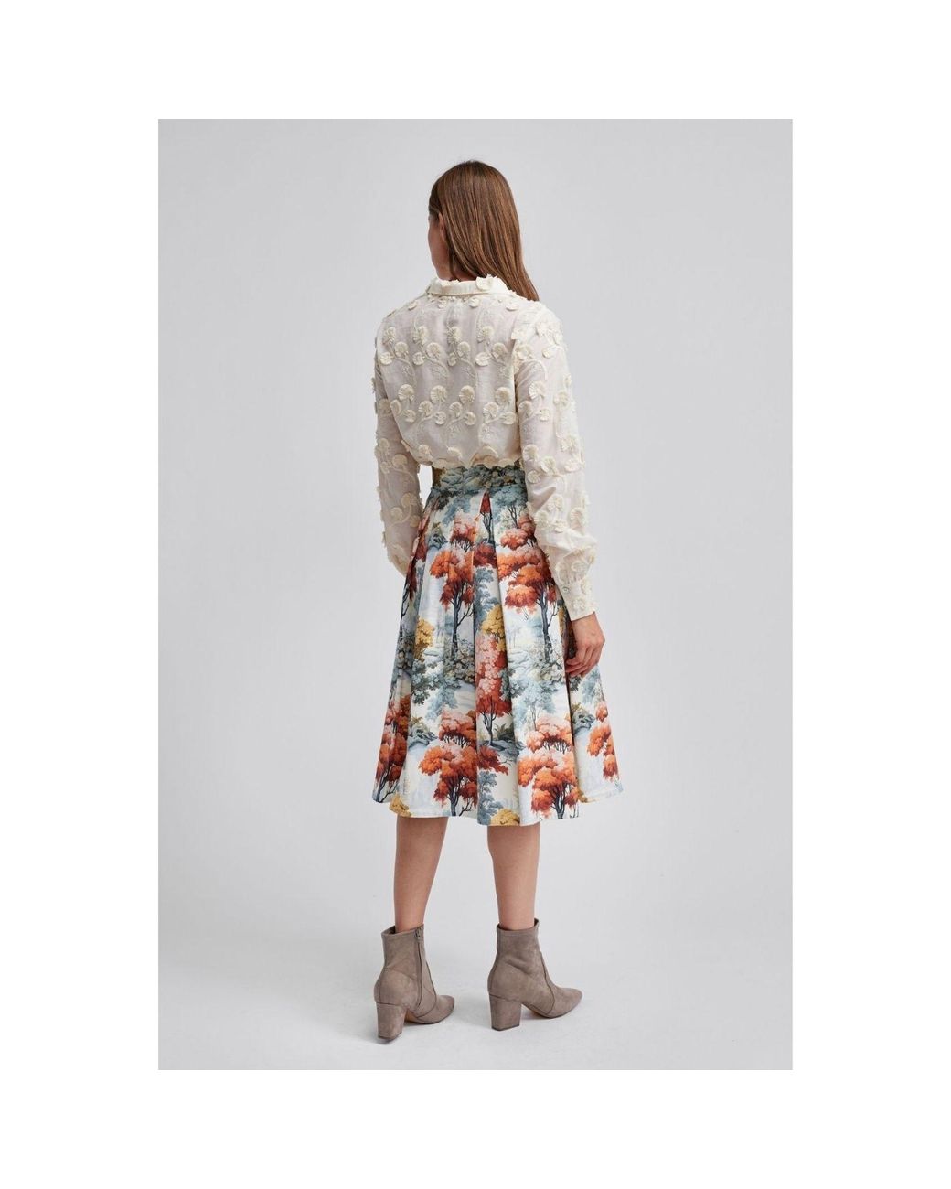 Marianna Déri Multicolor Pleated Skirt Autumn Forest