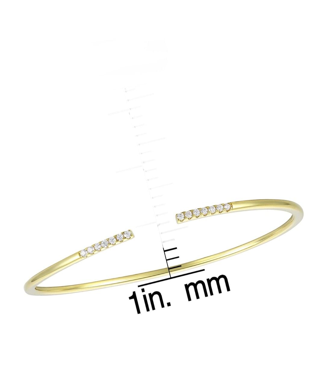 Genevive Jewelry Metallic Rachel Glauber Plated Round Cubic Zirconia Cuff Bracelet