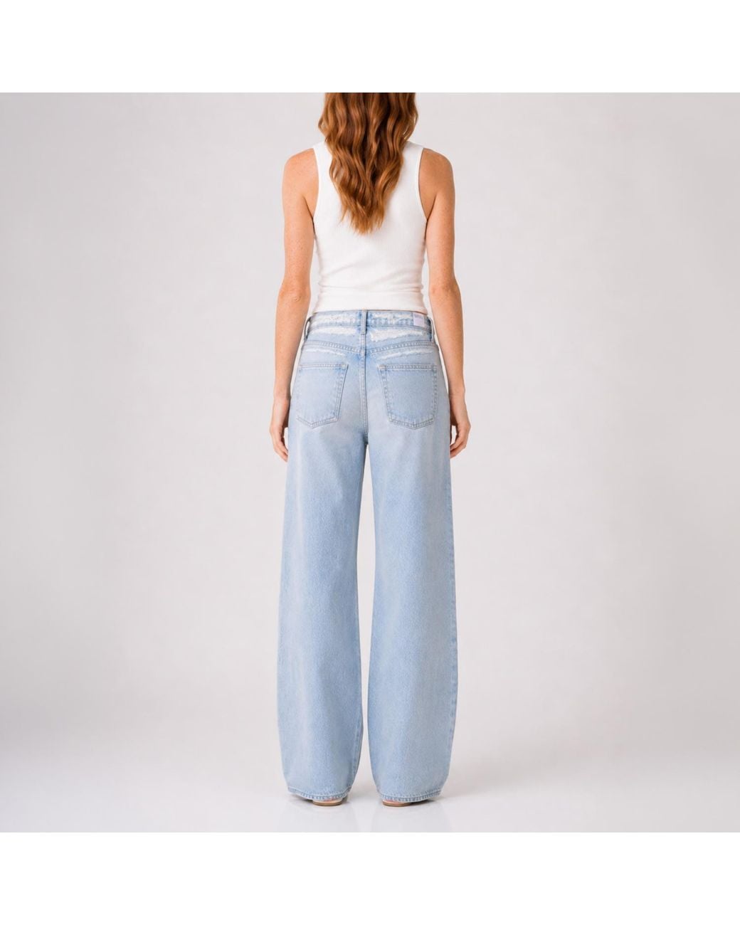 NOEND Blue Alison High Rise Wide Leg