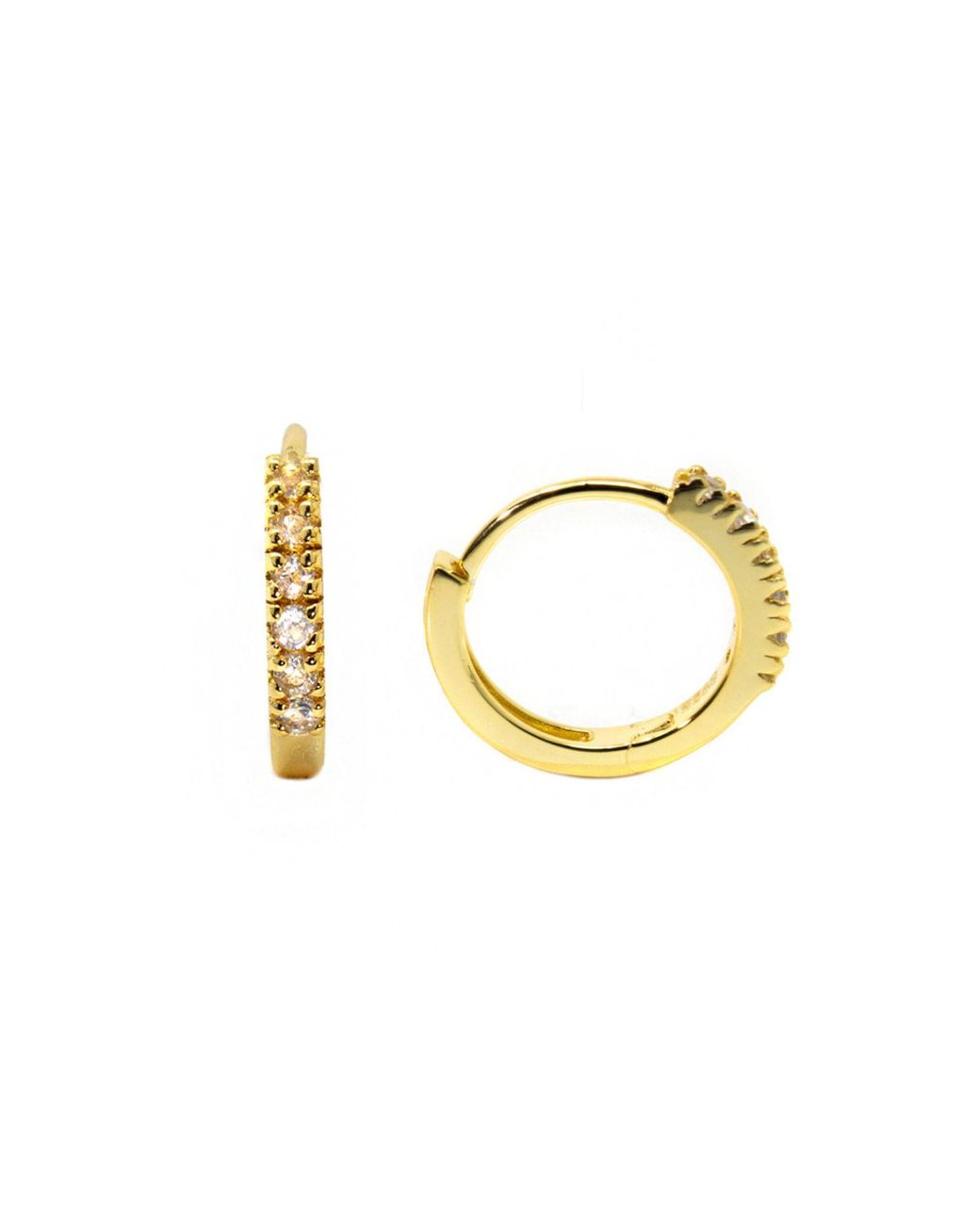 NASI SILVER Metallic Adaya Huggie Hoops- Topaz