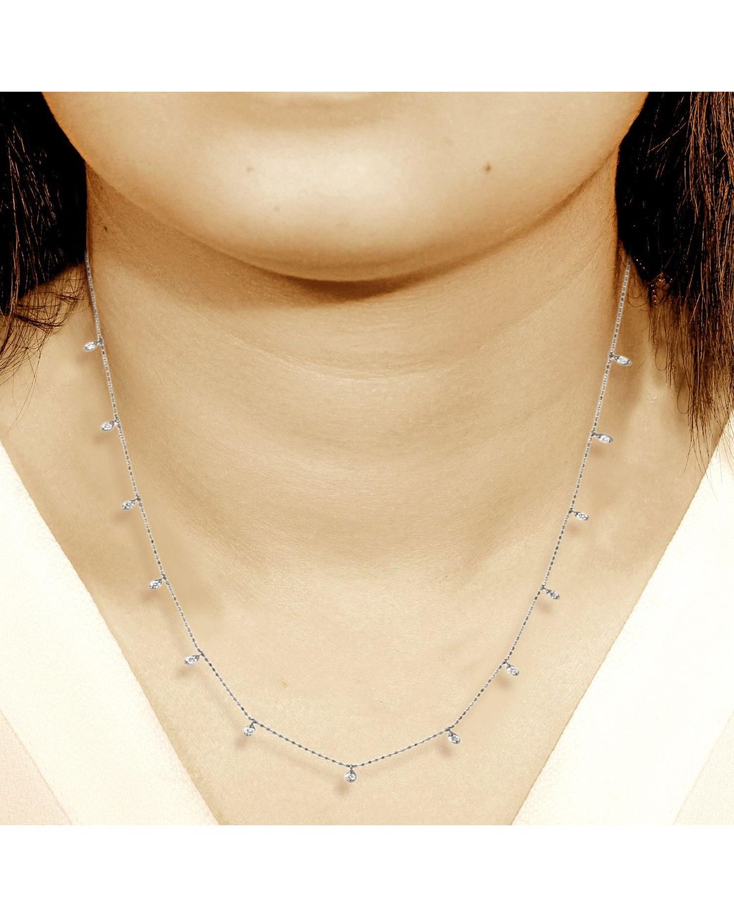 Artisan Metallic 18K Diamond Station Necklace
