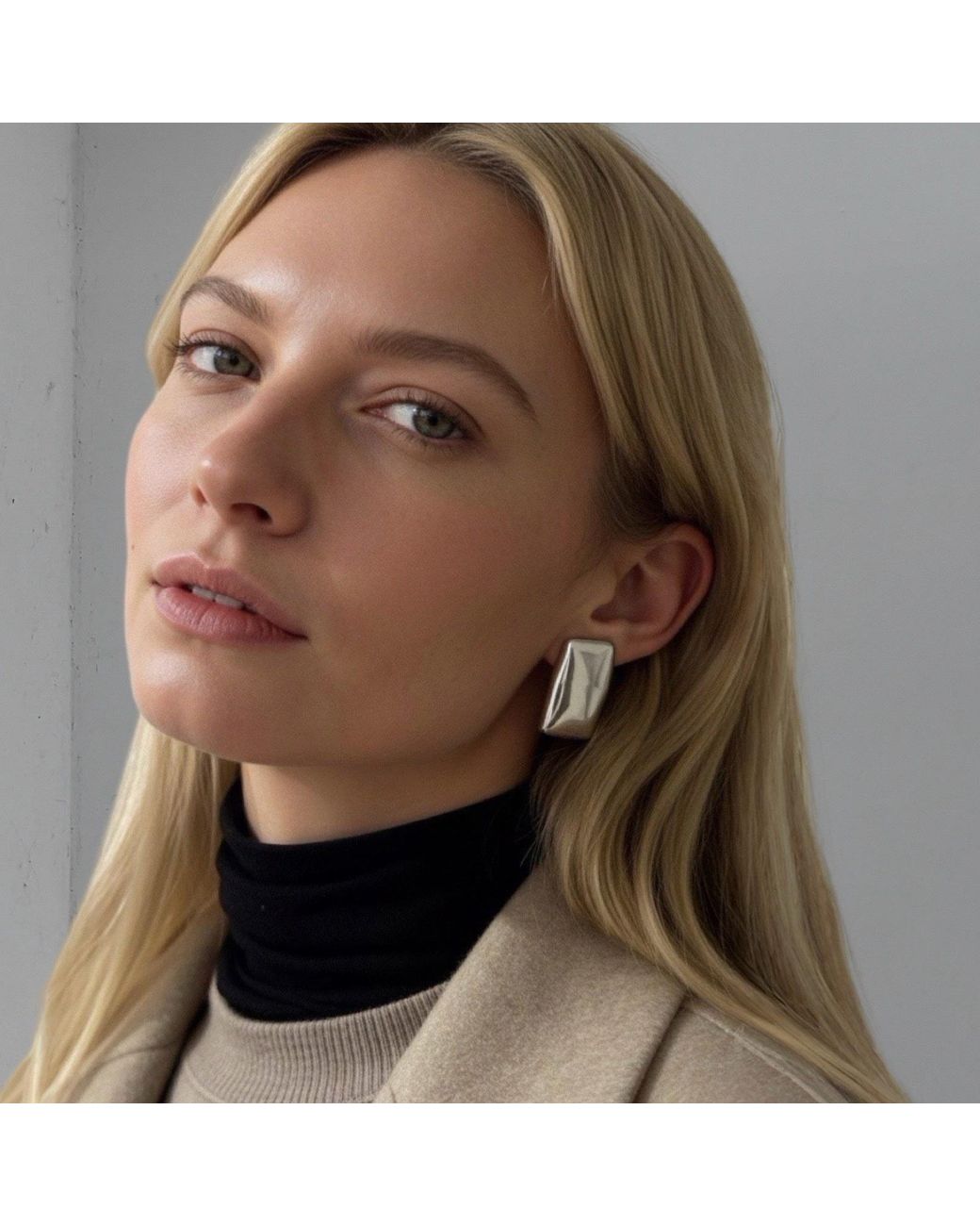 London Atelier Byproduct Metallic Rectangular Stud Earrings
