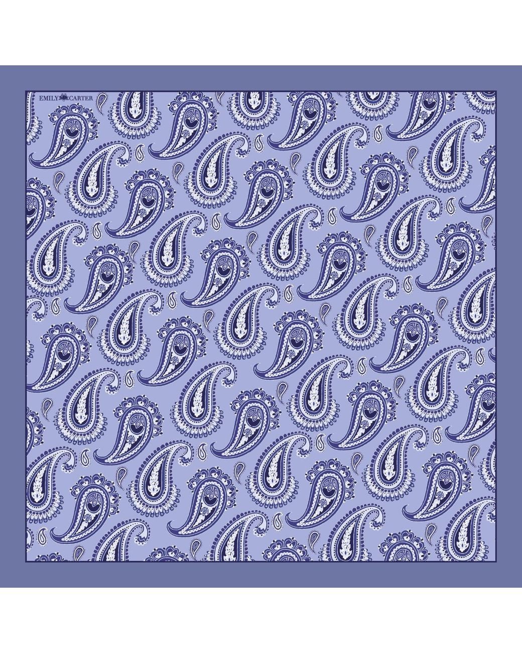 Emily Carter Blue The Paisley Pocket Square for men