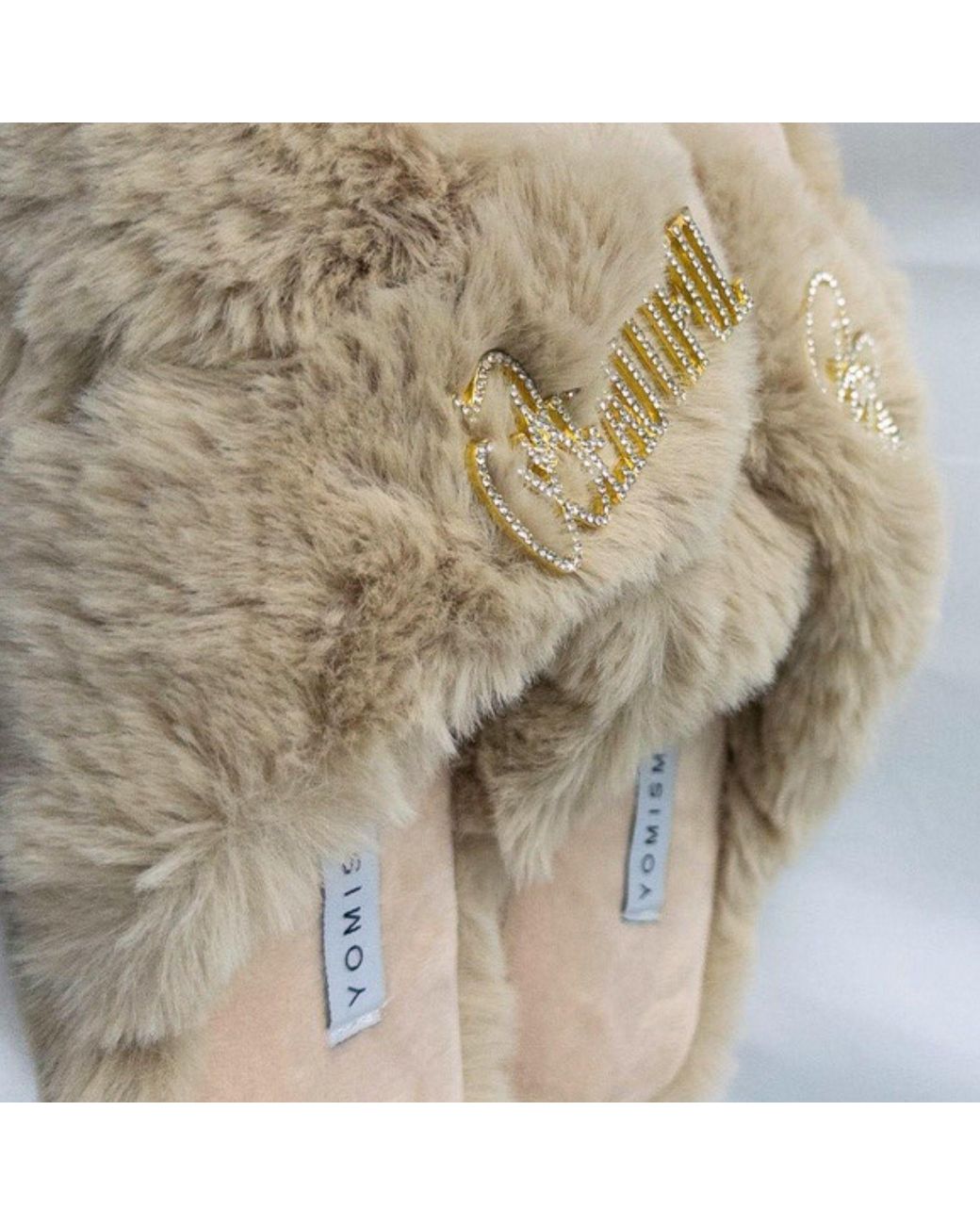 Yomisma Natural Neutrals Faux Fur Slippers
